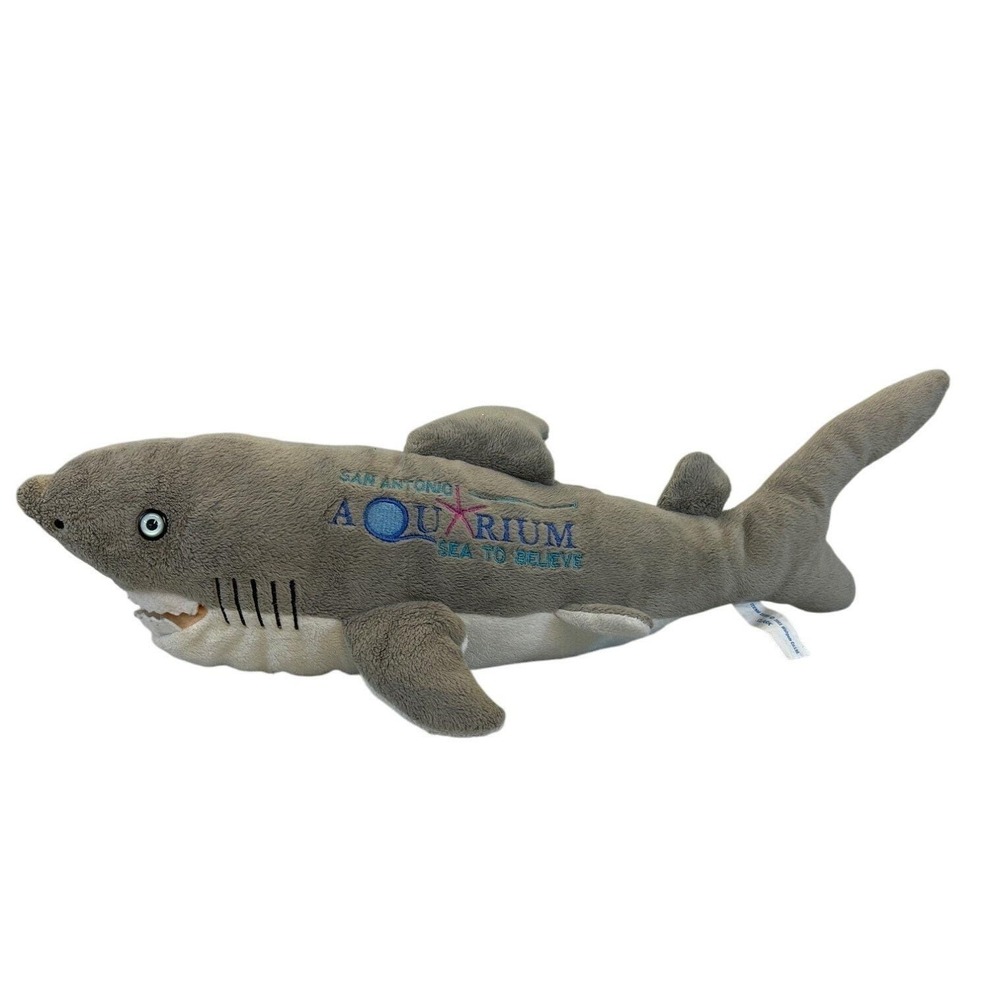 Wishpets Shark‎ Plush 2003 Clark Gray White San Antonio Aquarium